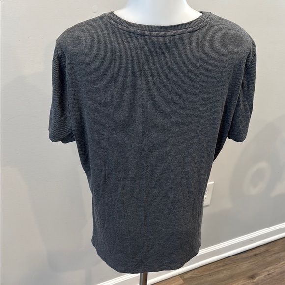 Nine West XL Soft Spun Charcoal Ribbed Gray Short Sleeve Tee - Picture 5 of 5